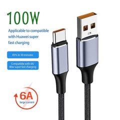 Duomenų kabelis Universalus didelės srovės pintas laidas, apsaugantis nuo apvijos Dėvėjimui atsparus greitas įkrovimas 6a 100w USB Type-c Mobilusis telefonas Usb-c įkroviklio laidas Mat... kaina ir informacija | Kabeliai ir laidai | pigu.lt