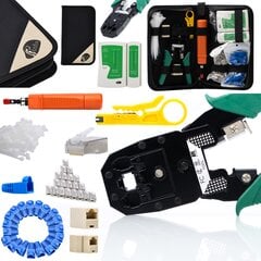 RJ45 CABLE TESTER Crimper LAN ĮRANKIAI DĖME kaina ir informacija | Kabeliai ir laidai | pigu.lt