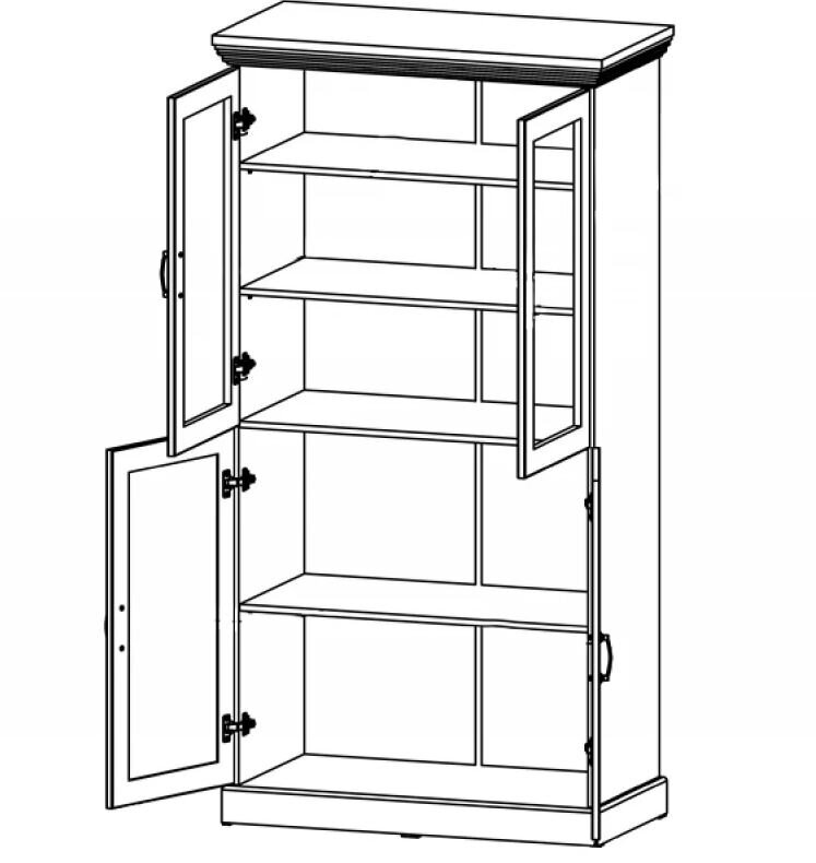 Vitrina Royal W4D, baltos/ąžuolo spalvos цена и информация | Vitrinos, indaujos | pigu.lt