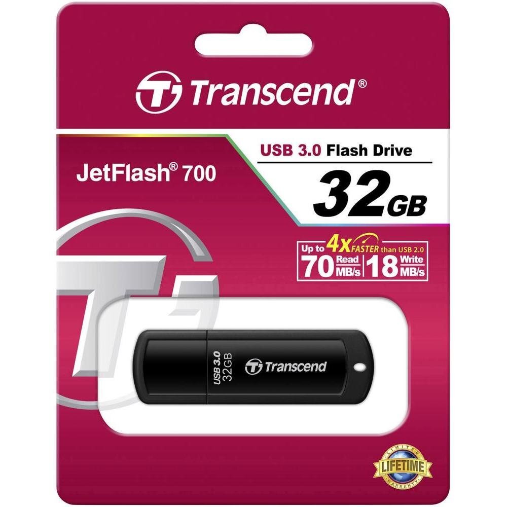 Atmintukas Transcend 32GB Jetflash 700 USB3.0 kaina ir informacija | USB laikmenos | pigu.lt