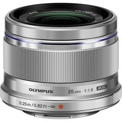 Olympus M.ZUIKO DIGITAL 25mm F1.8 (Silver) kaina ir informacija | Objektyvai | pigu.lt