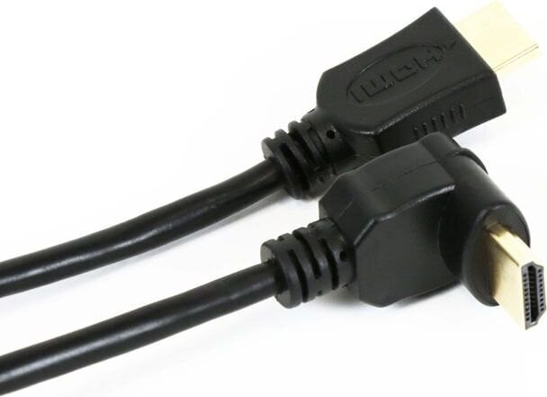 Omega cable HDMI 1.5m angular (41855) цена и информация | Kabeliai ir laidai | pigu.lt
