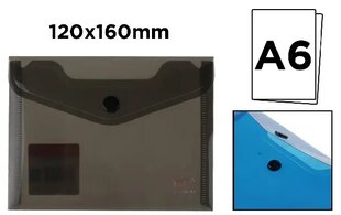 Конверт пластиковый с зажимом МП, А6, прозрачный, черный сп. цена и информация | Канцелярские товары | pigu.lt