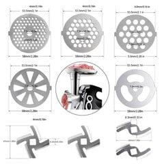 10 vienetų mėsmalės priedai Maistas mėsmalė Rankinis mėsmalės malimo dalys Dešrų įdaru mašina Nerūdijančio plieno maišytuvo priedas цена и информация | Кухонная утварь | pigu.lt