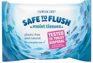Tirpios drėgnos servetėlės Natracare Safe to Flush, 30vnt kaina ir informacija | Intymios higienos prausikliai | pigu.lt