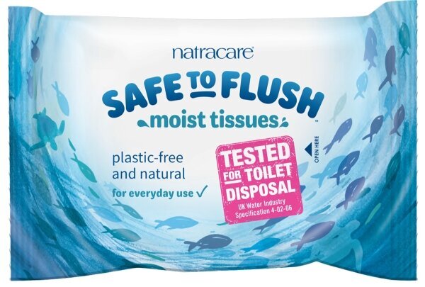 Tirpios drėgnos servetėlės Natracare Safe to Flush, 30vnt цена и информация | Intymios higienos prausikliai | pigu.lt