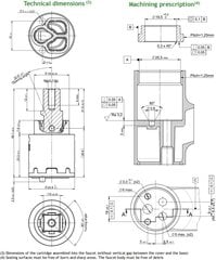 Keraminė kasetė, 25 mm maišytuvo kasetė, pakaitinė kasetė, tinka virtuvės maišytuvui ir kriauklės maišytuvui цена и информация | Набор акскссуаров для ванной | pigu.lt