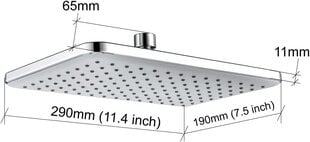 Nerūdijančio plieno krioklio dušo galvutė, ant lubų montuojamas lietaus dušas, aukšto slėgio fiksuota dušo galvutė vonios kambariui цена и информация | Аксессуары для душа, смесителей | pigu.lt