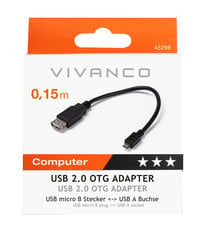 Vivanco microUSB-USB OTG 0.15m (45298) kaina ir informacija | Kabeliai ir laidai | pigu.lt