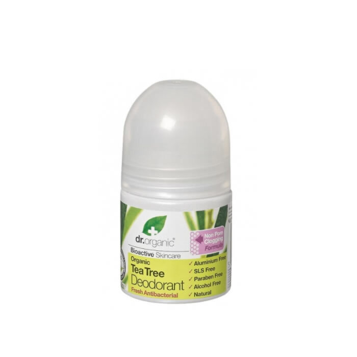 Natūralus rutulinis dezodorantas Dr. Organic Tea Tree, 50 ml