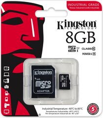 Atminties kortelė ir adapteris Kingston micro SD 8GB Class 10 U1 kaina ir informacija | Atminties kortelės telefonams | pigu.lt