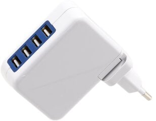 Зарядное устройство Omega 4xUSB EU + кабель, белый (42672) цена и информация | Omega Мобильные телефоны, Фото и Видео | pigu.lt