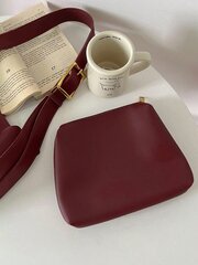 Naujas Slouchy Style Bucket Bag Retro pečių skersinis krepšys didelės talpos krepšys, minimalistinio stiliaus moteriškas krepšys-bordo spalvos-vieno dydžio kaina ir informacija | Moteriškos rankinės | pigu.lt