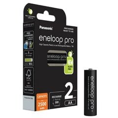 Panasonic eneloop аккумуляторные батарейки pro AA 2500 2BP цена и информация | Батарейки | pigu.lt