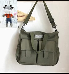 Green Cow-Harajuku jaunimo vyrų pečių krepšys Didelės talpos rankinės Crossbody Krepšiai moterims Messenger Bag Studentų mergaitėms Mokykliniai krepšiai Bolsas цена и информация | Рюкзаки, сумки, чехлы для компьютеров | pigu.lt