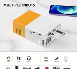 YG300 HD 320x240p Mini LED projektorius Mobilaus vaizdo projektas Namų garso daugialypis žaidėjas Portable Smart Projector kaina ir informacija | Projektoriai | pigu.lt