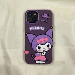 3D animacinis filmas Sanrio Kuromi su prabangia apyranke Minkšto silikono telefono dėklai, skirti iPhone 14 13 12 11 Pro Max galinis dangtelis Y2k merginai dovana kaina ir informacija | Telefono dėklai | pigu.lt