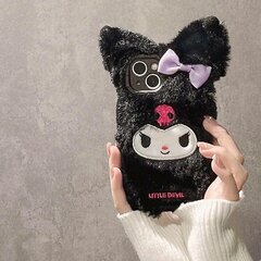 Animacinis pliušas Sanrio Kuromi su apyrankėmis telefono dėklais, skirtas iPhone 14 13 12 11 Pro Max Xr Xs Max X smūgiams atsparus Soft Shell Y2k Girl цена и информация | Чехлы для телефонов | pigu.lt