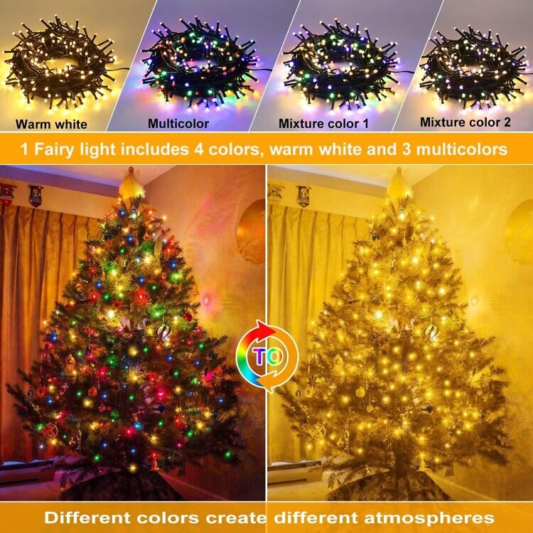 Kalėdinė lemputė/šviesų grandinėlė Fairy Lights 40m. 400LED lemputė su nuotolinio valdymo pulteliu цена и информация | Girliandos | pigu.lt