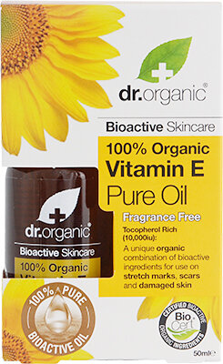 Kūno aliejus Dr.Organic Vitamin E Pure Oil Nourishing Oil, 50 ml kaina ir informacija | Kūno kremai, losjonai | pigu.lt