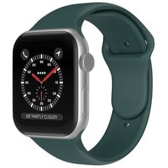 Apple Watch 42/44/45/49 mm silikoninė apyrankė (M/L) tamsiai žalia kaina ir informacija | Korpusų priedai | pigu.lt