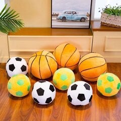 Kūrybinės futbolo ir krepšinio pliušinės pagalvėlės vaikams Futbolas juodas 18cm цена и информация | Мягкие игрушки | pigu.lt