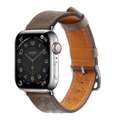 Dirželis Odinis Odinis dirželis Apple Watch Ultra, SE, 8, 7, 6, 5, 4, 3, 2, 1 (49, 45, 44, 42 mm) apyrankė tamsiai ruda kaina ir informacija | Korpusų priedai | pigu.lt