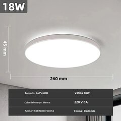 Šiuolaikiniai LED lubiniai šviestuvai 18W 30W pritemdoma apvali lubų lempa 220V svetainei miegamajam virtuvei vidaus apšvietimas šiltai baltas 18w baltas цена и информация | Светильники-вентиляторы | pigu.lt