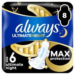 Higieniniai paketai Always Ultimate Night Size 6, 8 vnt. kaina ir informacija | Tamponai, higieniniai paketai, įklotai | pigu.lt