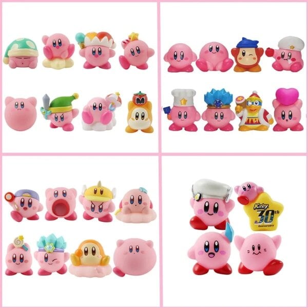 8 dalių anime žaidimas Kirby veiksmo figūrėlės žaislai Rožinis animacinis filmas Kawaii Kirby PVC mielas figūrėlės veiksmo žaislas цена и информация | Kolekciniai modeliukai | pigu.lt