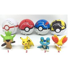 4 P-okemon Throw N Pop Poke Ball su veiksmo figūrėlės žaislų rinkiniu цена и информация | Коллекционные модели автомобилей | pigu.lt