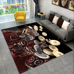 (18–60 x 90 cm (23 x 35 colių)) 3D būgnų rinkinys, muzikos instrumentų srities kilimėlis, didelis, kiliminis kilimėlis svetainės miegamojo sofos durų kilimėliui dekoruoti, vaikų žaidimo neslystantis grindų kilimėlis цена и информация | Ковры | pigu.lt