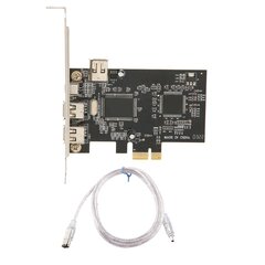  Адаптер PCIE X1 - IEEE 1394A Riser Card, полнодуплексный канал 3, внешние порты 1394A, Riser Card Firewire для DV-видеокамер цена и информация | Аксессуары для корпусов | pigu.lt