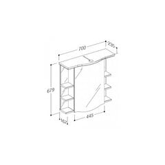 Pakabinama vonios spintelė Piano 70 cm, balta kaina ir informacija | Vonios spintelės | pigu.lt