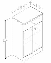 Шкафчик для ванной, Piano, нижний, 50 см, белый цена и информация | Шкафчики для ванной | pigu.lt