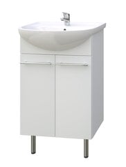 Шкафчик для ванной с раковиной Quadro 50 см, белый цена и информация | Шкафчики для ванной | pigu.lt