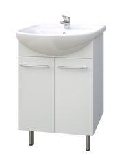 Шкафчик для ванной с раковиной Quadro 60 см, белый цена и информация | Шкафчики для ванной | pigu.lt