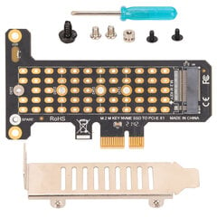 NVMe M.2 į PCIE X1 stovo plokštės aliuminio šilumos perdavimo dizainas, pusės aukščio pertvaros NVMe PCIE adapteris, skirtas „Win“, skirtas staliniams kompiuteriams kaina ir informacija | Korpusų priedai | pigu.lt