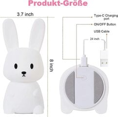 Rabbit Night Light su 7 šviesos pokyčiais | USB įkrovimo ir laiko nustatymo funkcija Naktinė lempa, vaikų kambario dekoras, Helovino dovanos, naktinė šviesa kaina ir informacija | Vaikiški šviestuvai | pigu.lt