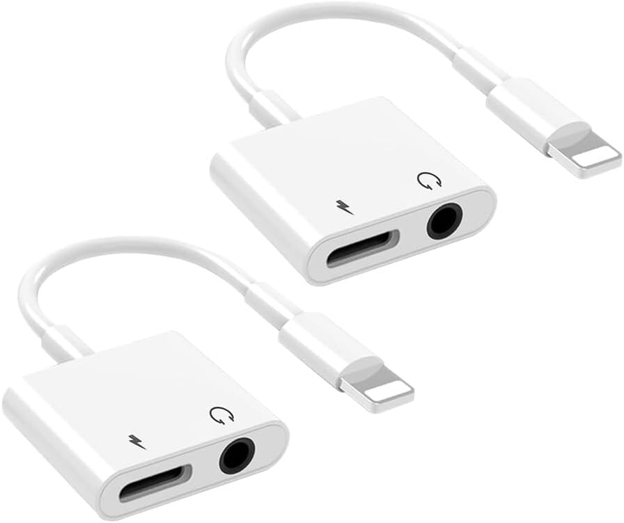 2 pakuotės Apple MFi sertifikuotas Žaibas iki 3.5 mm ausinių lizdo adapteris iPhone Dongle 2 in 1 įkroviklis ir papildomas garso skirstytuvo adapteris suderinamas su iPhone 14 13 12 11 8 Baltas цена и информация | Priedai telefonams | pigu.lt