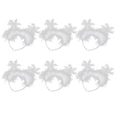 Kalėdinės dekoracijos Kalėdų galvos apdangalas Snowflake Headband White 6 vnt цена и информация | Рождественские украшения | pigu.lt