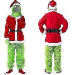 Grinch Costume Kalėdų Cosplay Suaugusiųjų Kalėdų Senelio kostiumų komplektas + Mask Bt kaina ir informacija | Karnavaliniai kostiumai | pigu.lt