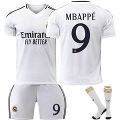 24-25 Real Madrid Mbappe 9 Namų futbolo megztiniai Naujas sezonas Naujausias futbolo megztiniai suaugusiems ir vaikams Futbolas vaikams 24 (130-140 cm) цена и информация | Футбольная форма и другие товары | pigu.lt