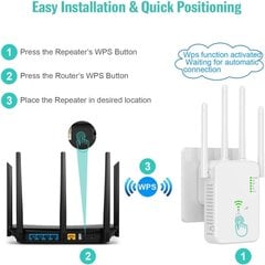 „WiFi“ kartotuvas 1200 Mbps, „WiFi“ signalo stiprintuvas, dviejų juostų 2,4 GHz ir 5 GHz WiFi tinklo plėstuvas su ilgu цена и информация | Охлаждающие подставки и другие принадлежности | pigu.lt