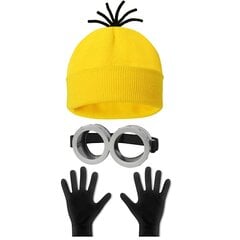 Helovino kostiumas Beanie Hat Minion Akiniai Pirštinės Maskaradinis Kostiumas Despicable Me Cosplay Priedai suaugusiems kaina ir informacija | Karnavaliniai kostiumai | pigu.lt