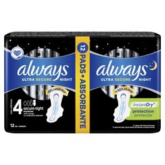 Higieniniai paketai Always Ultra Extra Night 12 vnt. kaina ir informacija | Tamponai, higieniniai paketai, įklotai | pigu.lt