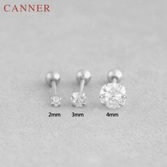 (D2mm)1vnt 925 Sterling Silver Ear Stud Crystal Circon Auskarai 1PC Fashion 3 Prong Tragus kremzlės Auskarų vėrimas Papuošalai Auksinis Skaidrus Boucle|Stud Auskarai| цена и информация | Наборы украшений | pigu.lt