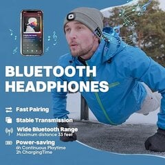 „Bluetooth“ kepuraitė su šviesa, žibintas su ausinėmis ir įmontuotu garsiakalbio mikrofonu, dovanos vyrams, moterims ir paaugliams kaina ir informacija | Ausinės | pigu.lt