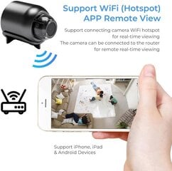 Mini WiFi kamera 1080P HD naktinio matymo su judesio aptikimo nuotoliniu stebėjimu 160° plataus kampo mikro kūdikių monitorius kaina ir informacija | Kompiuterio (WEB) kameros | pigu.lt