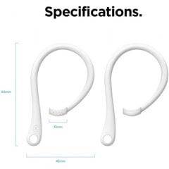 4-PACK Airpods Pro ausų kabliukai balti kaina ir informacija | Ausinių aksesuarai | pigu.lt